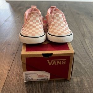 Powder Pink Toddler Checkerboard Vans Asher Size 6